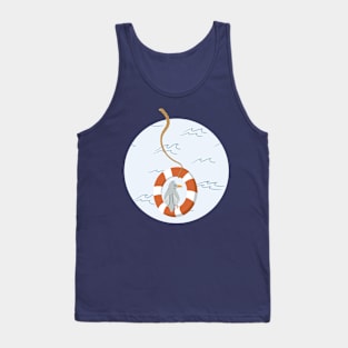 Funny seagull chilling in life buoy Tank Top